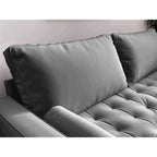 Canapé capitonné en velours de style Mid-Century Modern – 2 places, plusieurs coloris