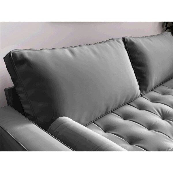 Canapé capitonné en velours de style Mid-Century Modern – 2 places, plusieurs coloris