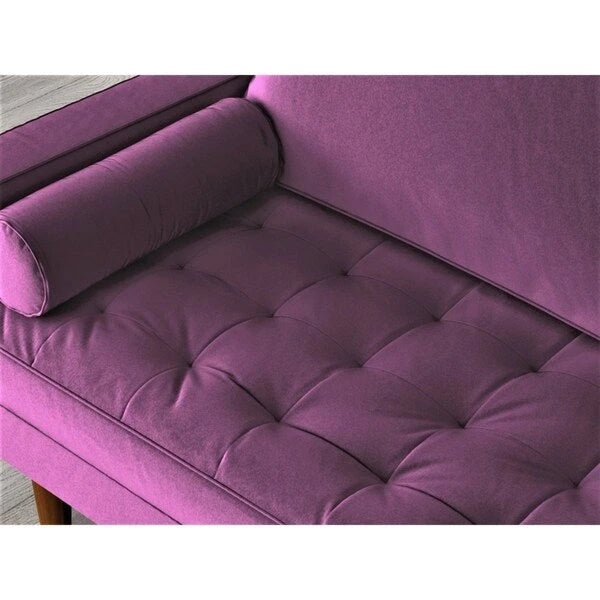 Canapé capitonné en velours de style Mid-Century Modern – 2 places, plusieurs coloris