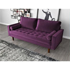 Canapé capitonné en velours de style Mid-Century Modern – 2 places, plusieurs coloris