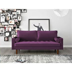 Canapé capitonné en velours de style Mid-Century Modern – 2 places, plusieurs coloris