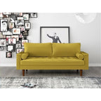Canapé capitonné en velours de style Mid-Century Modern – 2 places, plusieurs coloris