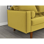 Canapé capitonné en velours de style Mid-Century Modern – 2 places, plusieurs coloris