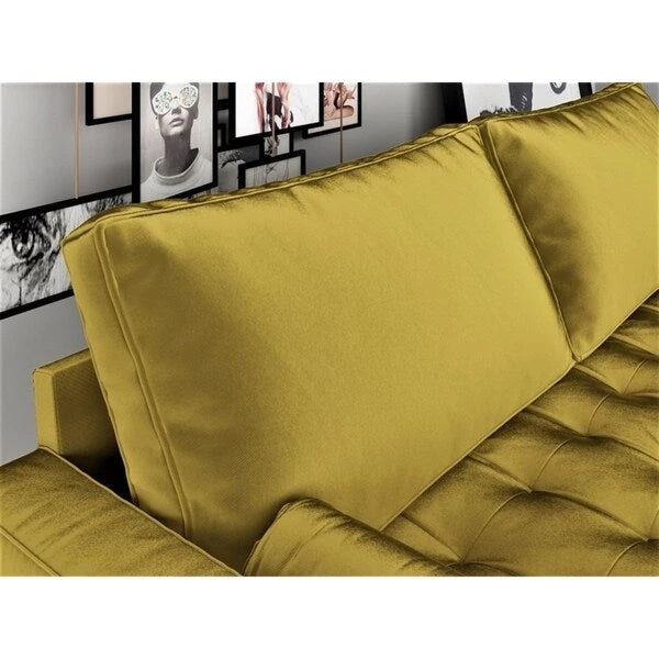 Canapé capitonné en velours de style Mid-Century Modern – 2 places, plusieurs coloris