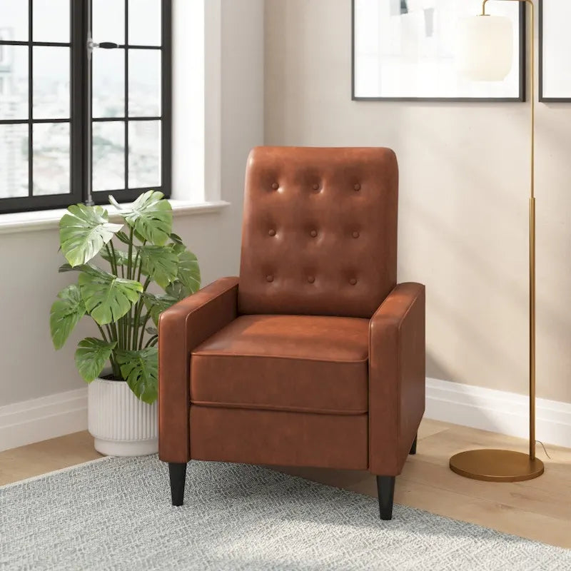 Fauteuil inclinable à dossier basculant capitonné – 1 place, plusieurs coloris