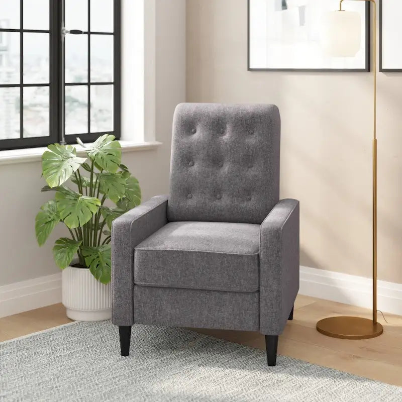 Fauteuil inclinable à dossier basculant capitonné – 1 place, plusieurs coloris
