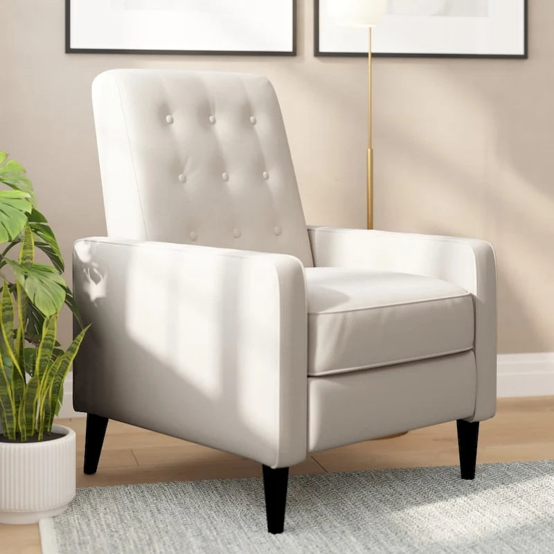 Fauteuil inclinable à dossier basculant capitonné – 1 place, plusieurs coloris