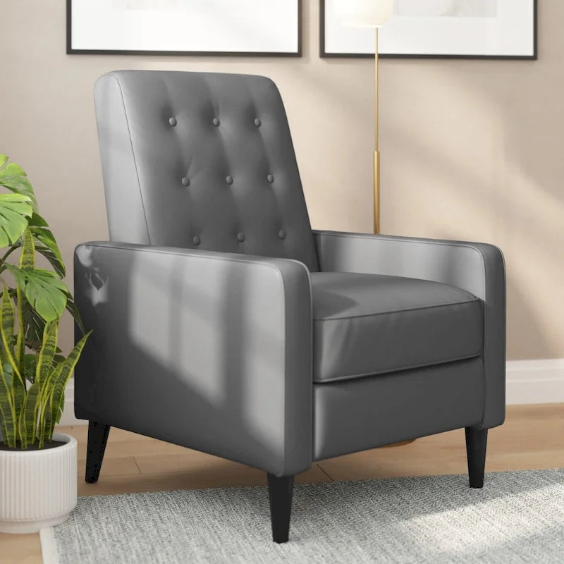 Fauteuil inclinable à dossier basculant capitonné – 1 place, plusieurs coloris