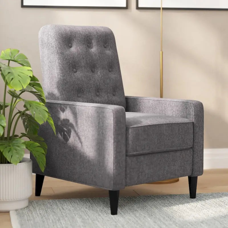 Fauteuil inclinable à dossier basculant capitonné – 1 place, plusieurs coloris