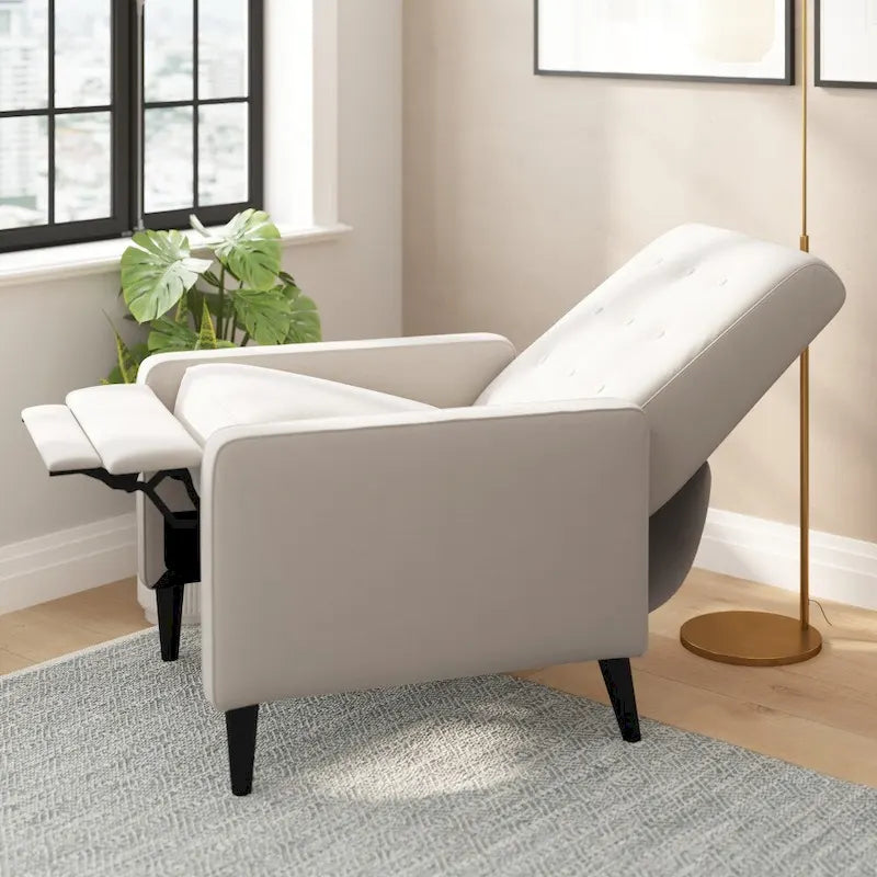 Fauteuil inclinable à dossier basculant capitonné – 1 place, plusieurs coloris