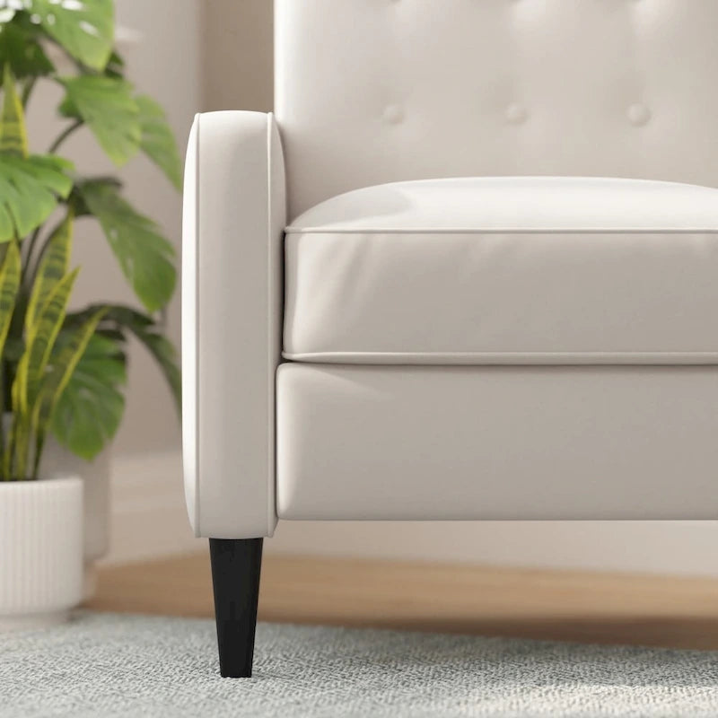 Fauteuil inclinable à dossier basculant capitonné – 1 place, plusieurs coloris