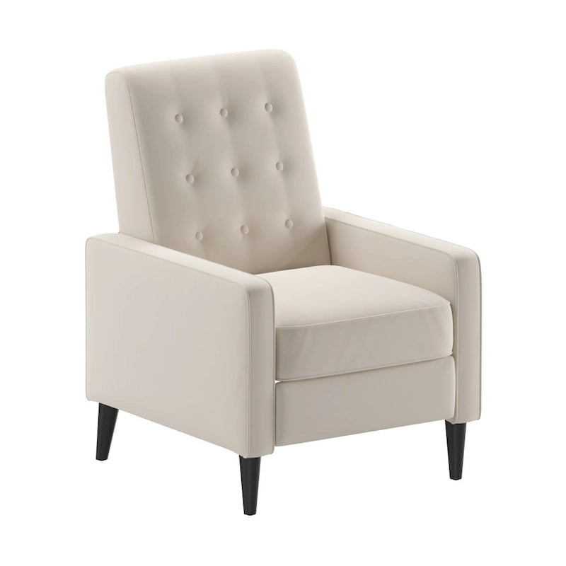 Fauteuil inclinable à dossier basculant capitonné – 1 place, plusieurs coloris