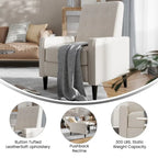Fauteuil inclinable à dossier basculant capitonné – 1 place, plusieurs coloris