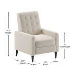 Fauteuil inclinable à dossier basculant capitonné – 1 place, plusieurs coloris