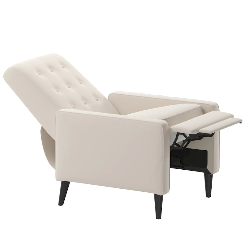 Fauteuil inclinable à dossier basculant capitonné – 1 place, plusieurs coloris