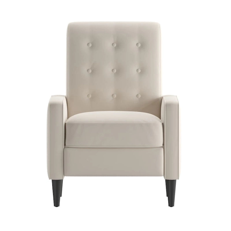 Fauteuil inclinable à dossier basculant capitonné – 1 place, plusieurs coloris
