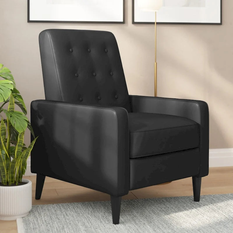 Fauteuil inclinable à dossier basculant capitonné – 1 place, plusieurs coloris