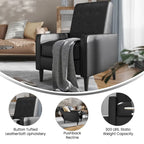 Fauteuil inclinable à dossier basculant capitonné – 1 place, plusieurs coloris