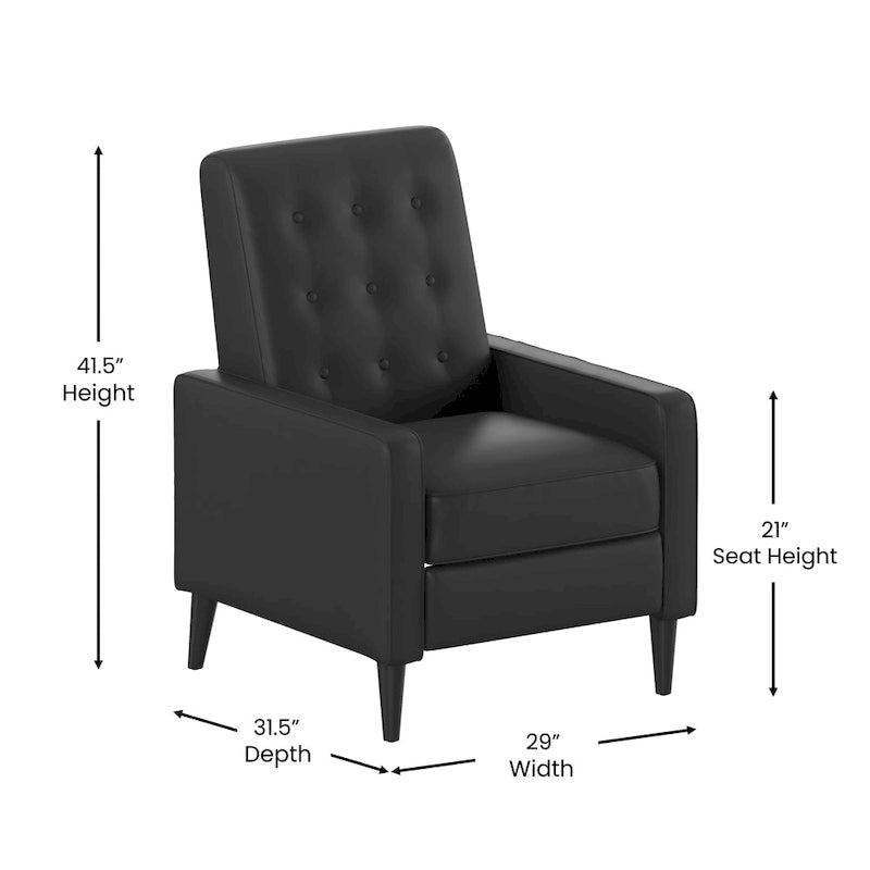 Fauteuil inclinable à dossier basculant capitonné – 1 place, plusieurs coloris