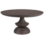 Table à manger ronde sur pied en bois de manguier massif – 6 places, plusieurs coloris