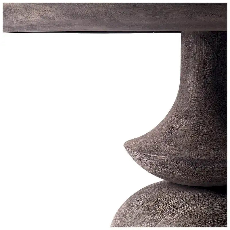 Table à manger ronde sur pied en bois de manguier massif – 6 places, plusieurs coloris