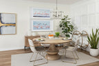 Table à manger ronde sur pied en bois de manguier massif – 6 places, plusieurs coloris