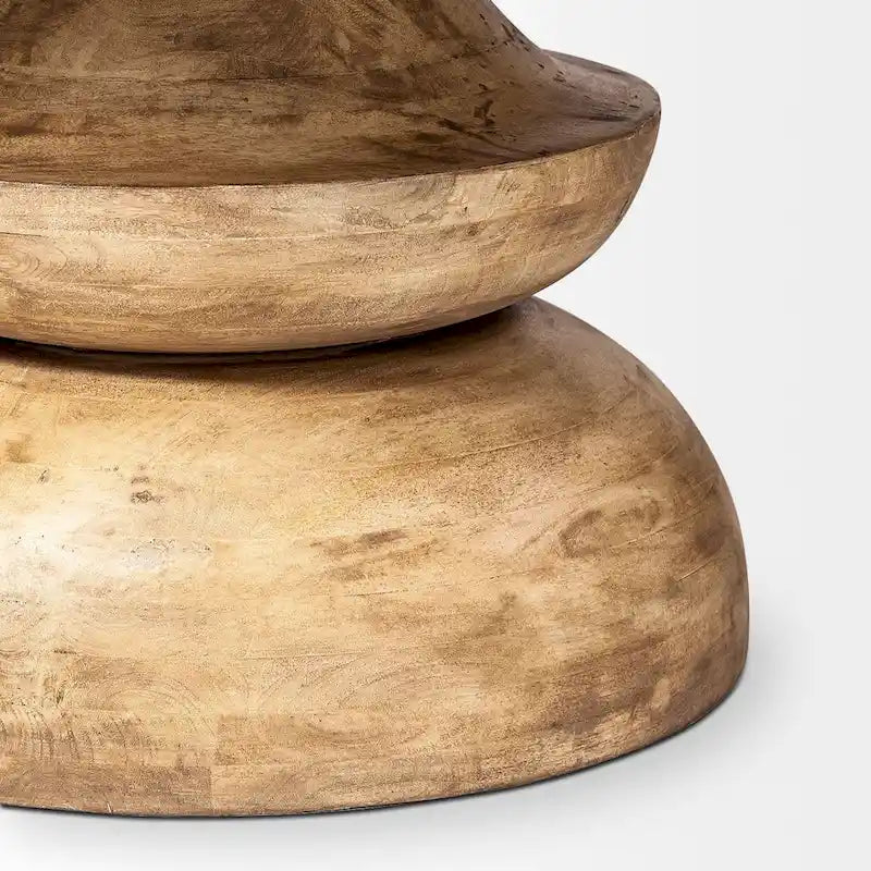Table à manger ronde sur pied en bois de manguier massif – 6 places, plusieurs coloris