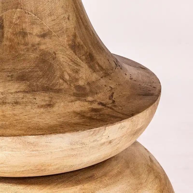 Table à manger ronde sur pied en bois de manguier massif – 6 places, plusieurs coloris