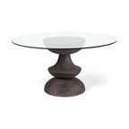 Table à manger ronde sur pied en bois de manguier massif – 6 places, plusieurs coloris