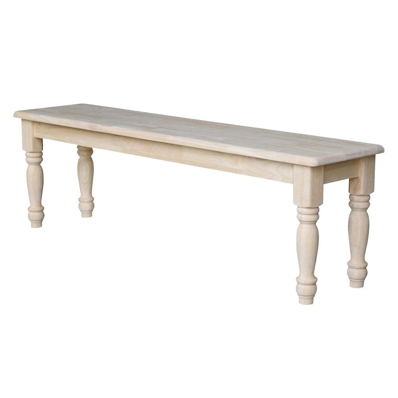 Banc de salle à manger inachevé en bois massif de style campagnard – 2-3 places