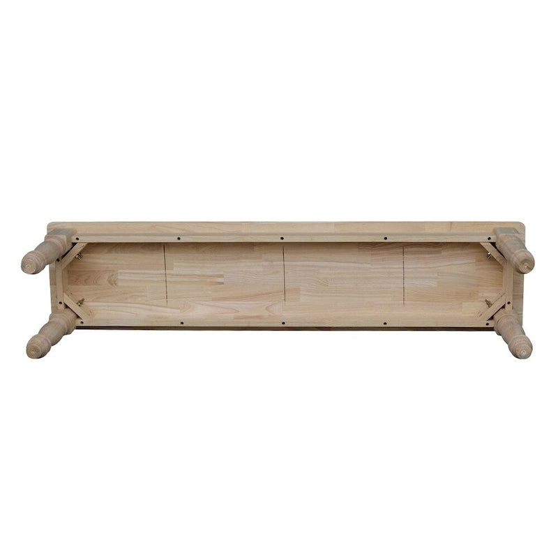 Banc de salle à manger inachevé en bois massif de style campagnard – 2-3 places