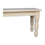 Banc de salle à manger inachevé en bois massif de style campagnard – 2-3 places