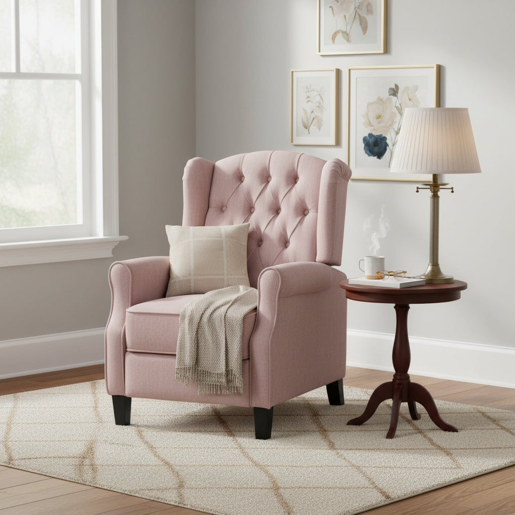 Wellscross Contemporary Tufted Fabric Push Back Recliner by Christopher Knight Home