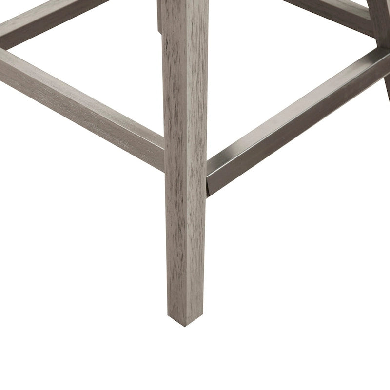 Tabouret de comptoir pivotant à 360° en tissu gris clair / beige / anthracite avec garniture cloutée – 1 place