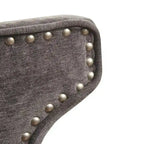 Tabouret de comptoir pivotant à 360° en tissu gris clair / beige / anthracite avec garniture cloutée – 1 place