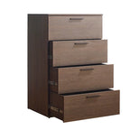 Commode de rangement jumbo 4 tiroirs style ferme marron / blanc / gris