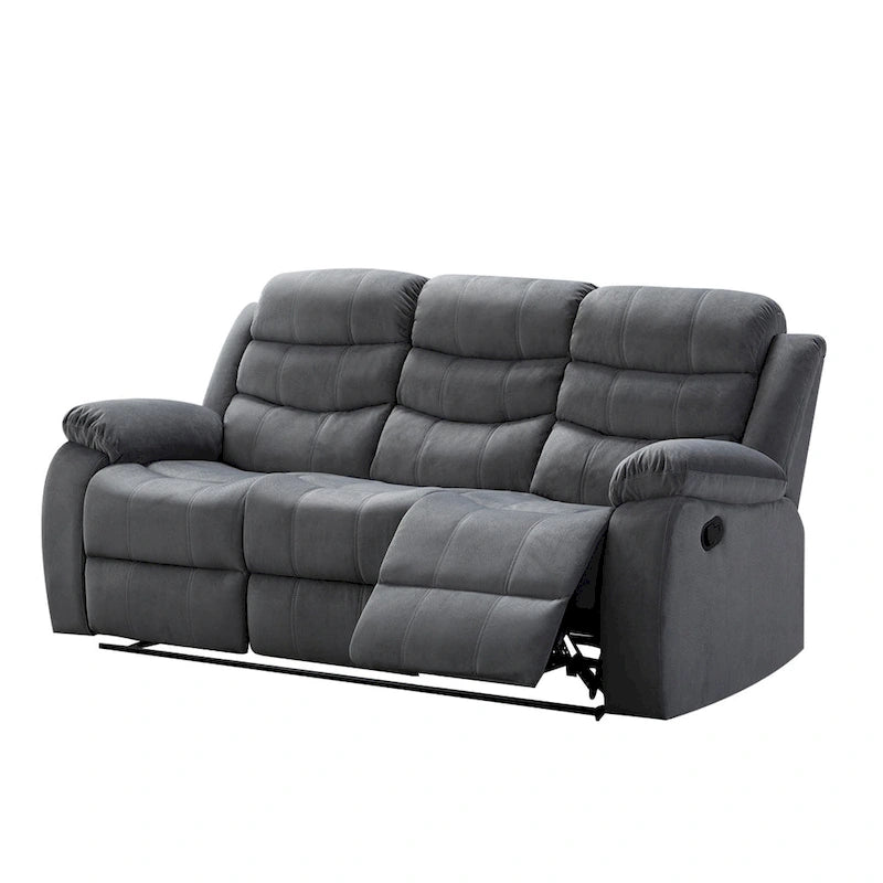 Canapé inclinable rembourré gris – 3 places avec double inclinaison