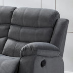 Canapé inclinable rembourré gris – 3 places avec double inclinaison