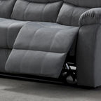 Canapé inclinable rembourré gris – 3 places avec double inclinaison