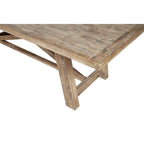 Table à manger extensible 8 places en acacia naturel vieilli avec piétement en X
