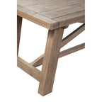 Table à manger extensible 8 places en acacia naturel vieilli avec piétement en X