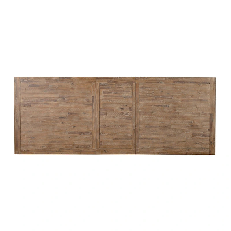 Table à manger extensible 8 places en acacia naturel vieilli avec piétement en X