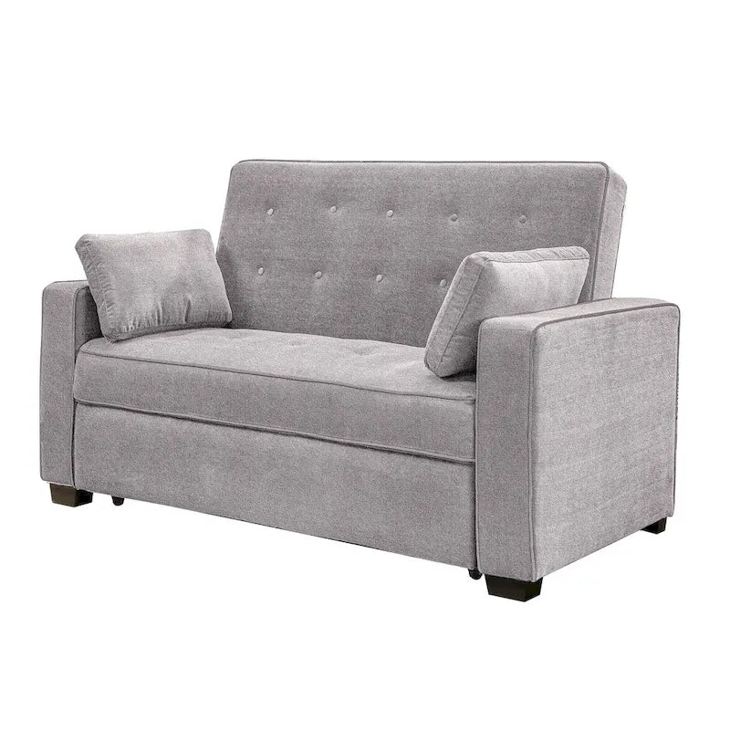 Causeuse futon convertible pleine grandeur grise – 2 places