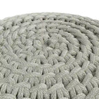 Pouf rond en tricot gris clair – Intérieur/extérieur, 1 place