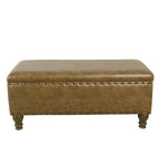 Banc de rangement en similicuir avec garniture cloutée – Plusieurs coloris