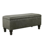 Banc de rangement en similicuir avec garniture cloutée – Plusieurs coloris