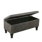 Banc de rangement en similicuir avec garniture cloutée – Plusieurs coloris