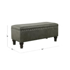 Banc de rangement en similicuir avec garniture cloutée – Plusieurs coloris