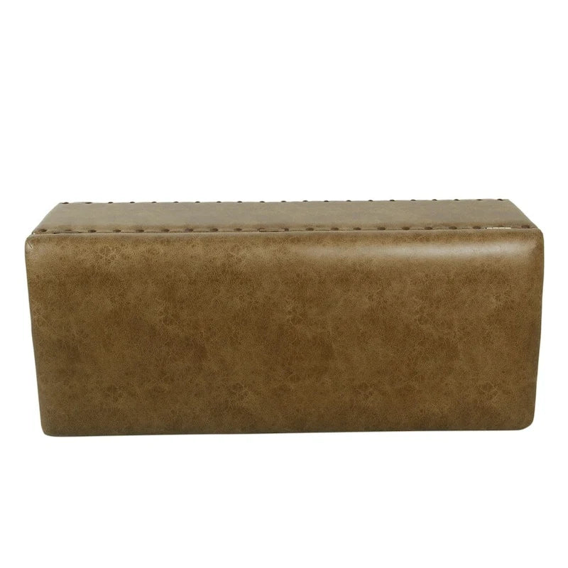 Banc de rangement en similicuir avec garniture cloutée – Plusieurs coloris