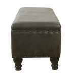 Banc de rangement en similicuir avec garniture cloutée – Plusieurs coloris